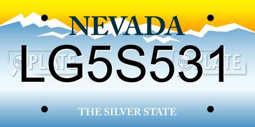 LG5S531 Nevada License Plate