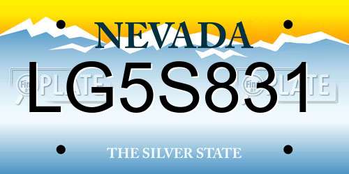LG5S831 Nevada License Plate