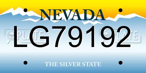 LG79192 Nevada License Plate