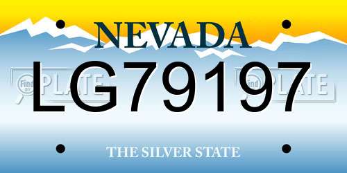 LG79197 Nevada License Plate
