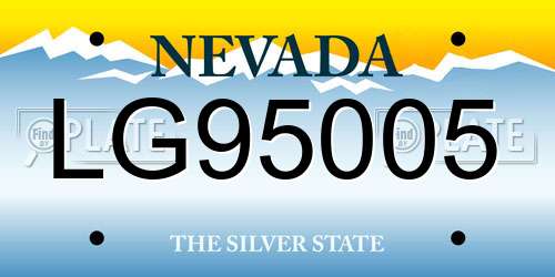 LG95005 Nevada License Plate