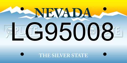 LG95008 Nevada License Plate