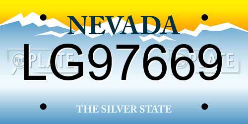 LG97669 Nevada License Plate