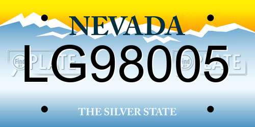 LG98005 Nevada License Plate
