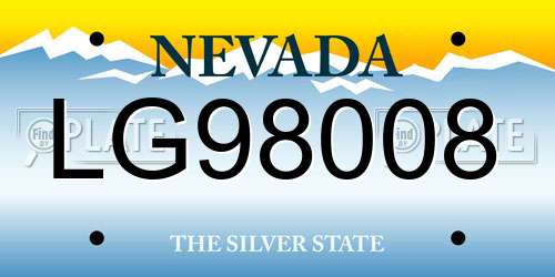 LG98008 Nevada License Plate
