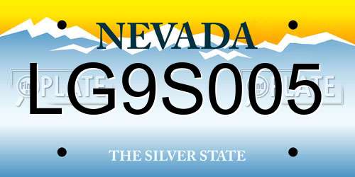 LG9S005 Nevada License Plate
