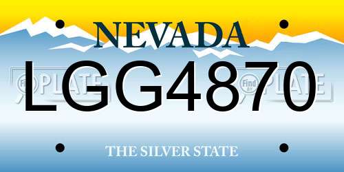 LGG4870 Nevada License Plate