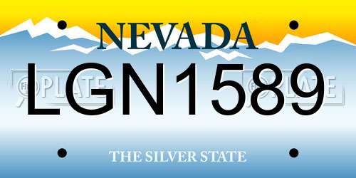 LGN1589 Nevada License Plate