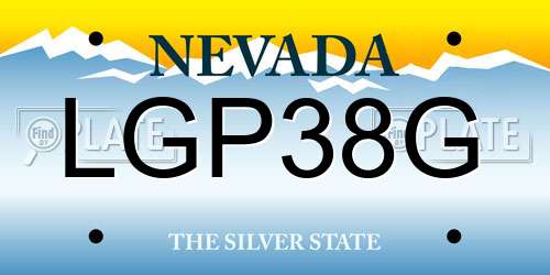 LGP38G Nevada License Plate