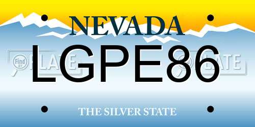 LGPE86 Nevada License Plate