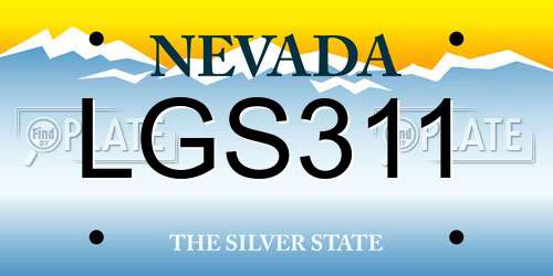 LGS311 Nevada License Plate