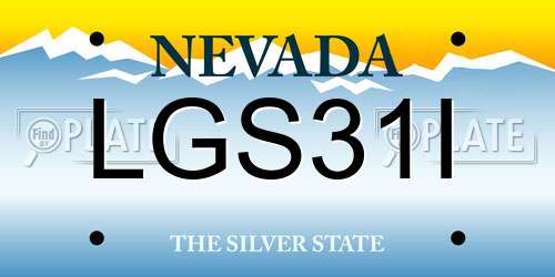 LGS31I Nevada License Plate