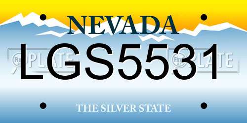 LGS5531 Nevada License Plate