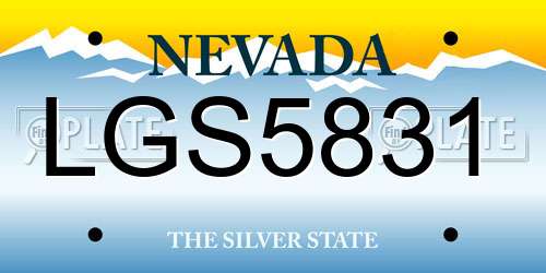 LGS5831 Nevada License Plate