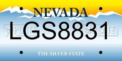 LGS8831 Nevada License Plate