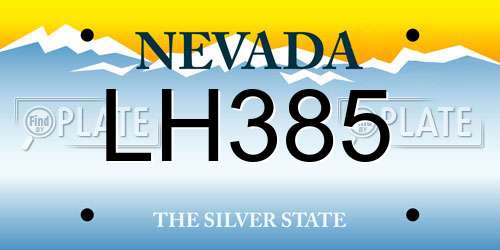 LH385 Nevada License Plate