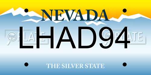 LHAD94 Nevada License Plate