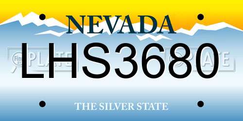 LHS3680 Nevada License Plate