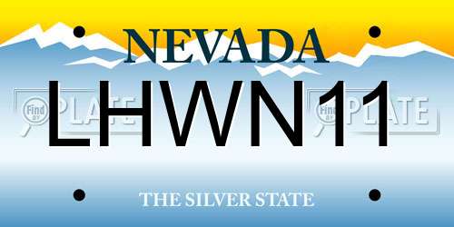 LHWN11 Nevada License Plate