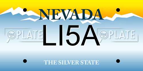 LI5A Nevada License Plate