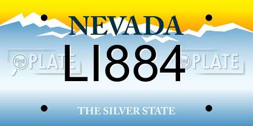 LI884 Nevada License Plate