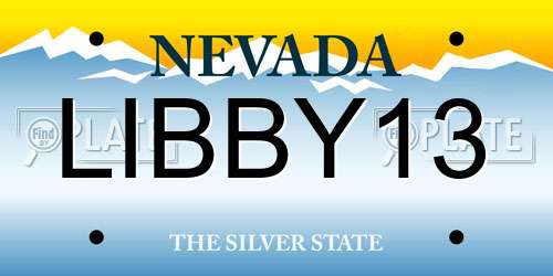 LIBBY13 Nevada License Plate