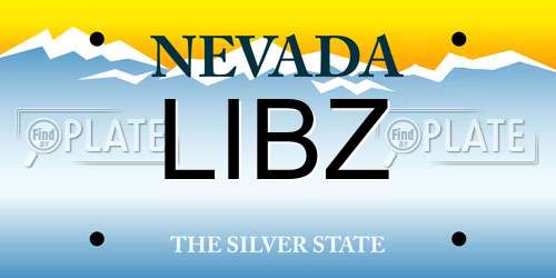 LIBZ Nevada License Plate