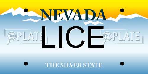 LICE Nevada License Plate