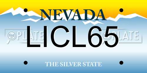 LICL65 Nevada License Plate