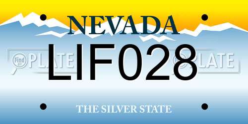 LIF028 Nevada License Plate