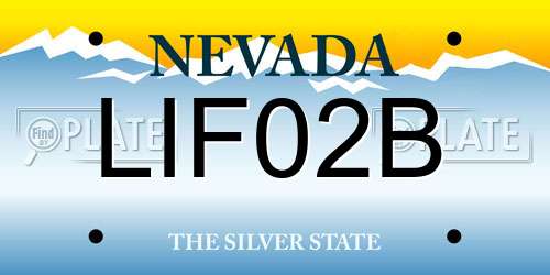 LIF02B Nevada License Plate