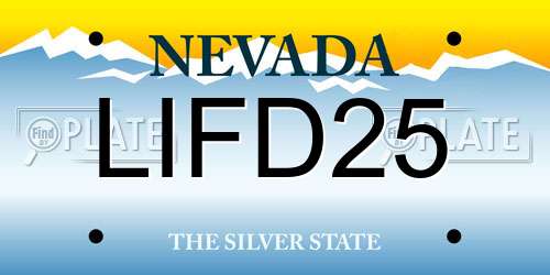 LIFD25 Nevada License Plate