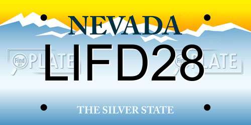 LIFD28 Nevada License Plate