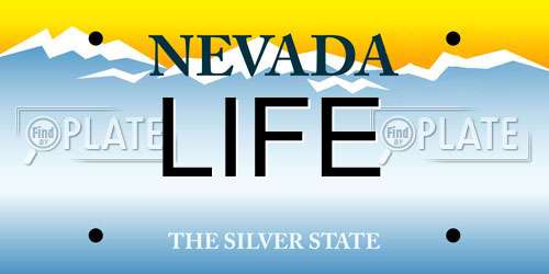 LIFE Nevada License Plate