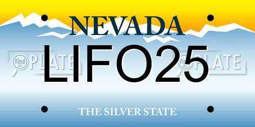 LIFO25 Nevada License Plate