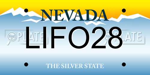 LIFO28 Nevada License Plate