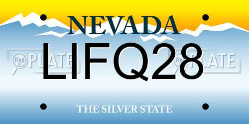 LIFQ28 Nevada License Plate