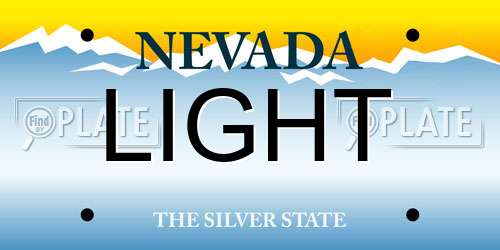 LIGHT Nevada License Plate