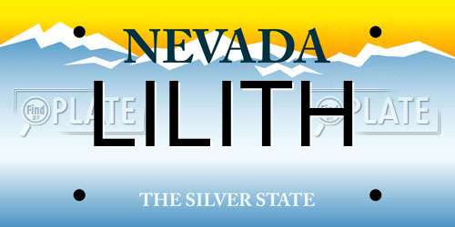 LILITH Nevada License Plate