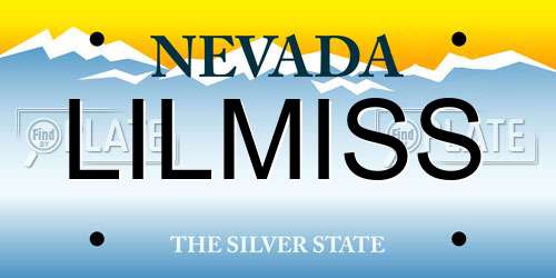 LILMISS Nevada License Plate