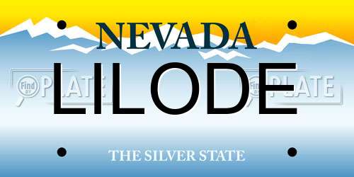 LILODE Nevada License Plate