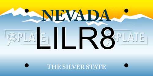 LILR8 Nevada License Plate