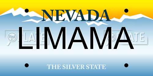 LIMAMA Nevada License Plate