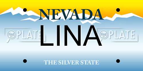 LINA Nevada License Plate