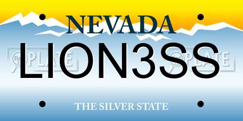 LION3SS Nevada License Plate