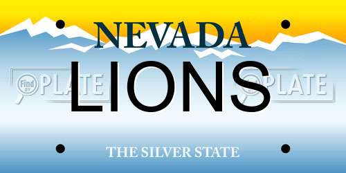 LIONS Nevada License Plate