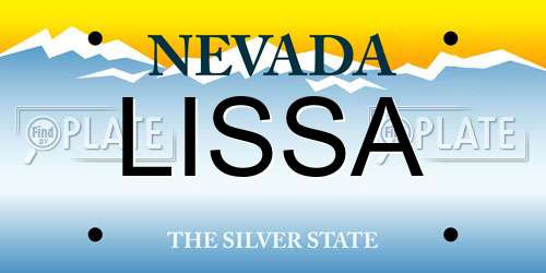 LISSA Nevada License Plate