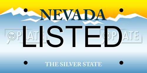 LISTED license plate in NV state