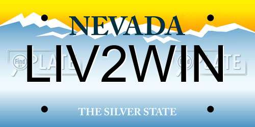 LIV2WIN Nevada License Plate
