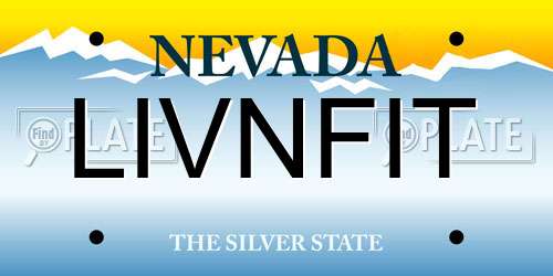 LIVNFIT Nevada License Plate